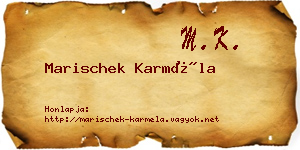 Marischek Karméla névjegykártya